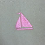 Embroidred Pink Sailboats